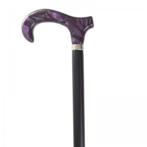 Marbled Amethyst Derby Handle Moderne Walking Cane