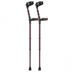 Ossenberg Closed-Cuff Comfort-Grip Double-Adjustable Aubergine Crutches (Pair)