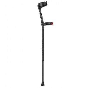 Ossenberg Closed-Cuff Comfort-Grip Double-Adjustable Black Crutch (Left Hand)
