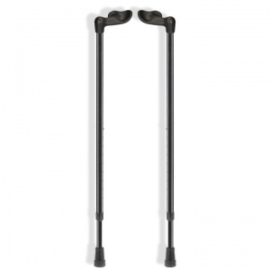 Ossenberg Comfort-Grip Fischer Handle Adjustable Black Walking Sticks (Pair)