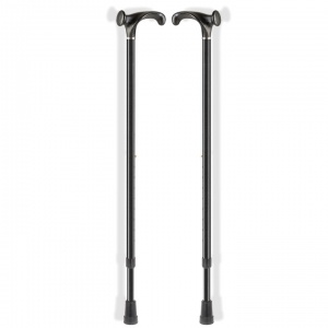 Ossenberg Crutch Handle Adjustable Black Aluminium Walking Sticks (Pair)