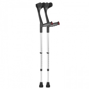 Ossenberg Open-Cuff Adjustable Black Crutches (Pair)