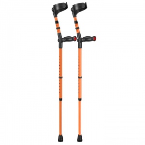 Ossenberg Closed-Cuff Comfort-Grip Double-Adjustable Orange Crutches (Pair)