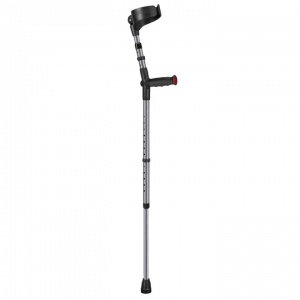 Ossenberg Closed-Cuff Soft-Grip Double-Adjustable Grey Crutch