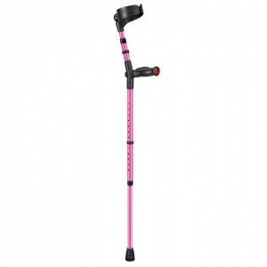 Ossenberg Closed-Cuff Comfort-Grip Double-Adjustable Pink Crutch (Right Hand)