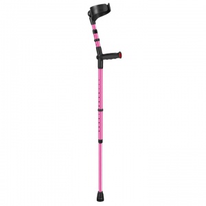 Ossenberg Closed-Cuff Soft-Grip Double-Adjustable Pink Crutch
