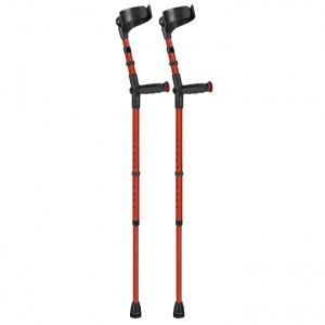 Ossenberg Closed-Cuff Soft-Grip Double-Adjustable Red Crutches (Pair)