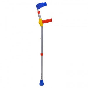 Ossenberg Open-Cuff  Soft-Grip Double-Adjustable Red Children's Crutch