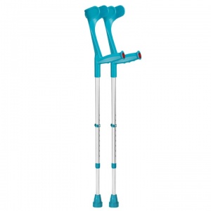 Ossenberg Open-Cuff Adjustable Turquoise Crutches (Pair)