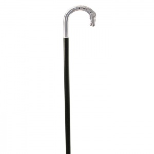 Silver-Plated Horse Head Crook Cane