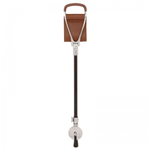 Tan Leather Adjustable Shooting Stick with Seat