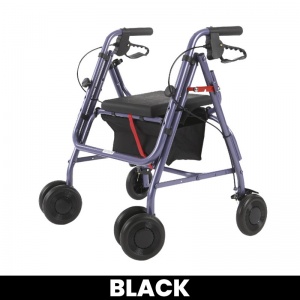 Uniscan Freeway 4-Wheel Walker with Lever Brake (Black)