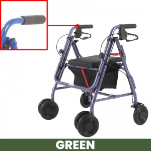 Uniscan Freeway 4-Wheel Walker with Pressure Brake (Green)
