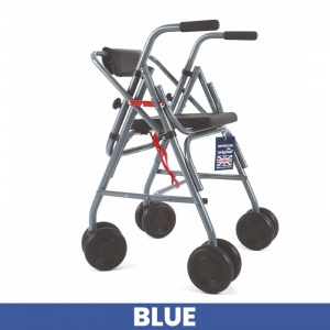 Uniscan Glider Plus Adjustable 4-Wheel Walker with Pressure Brake (Blue)