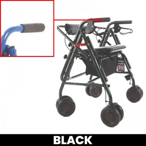 Uniscan Grand Glider Plus Wide Frame 4-Wheel Walker with Pressure Brake (Black)