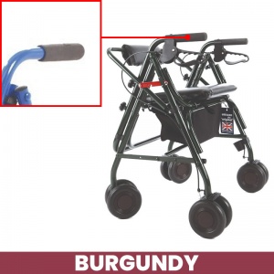 Uniscan Grand Glider Plus Wide Frame 4-Wheel Walker with Pressure Brake (Burgundy)