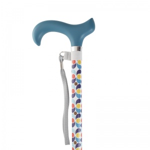 Height-Adjustable Retro Spots Aluminium Derby Walking Stick