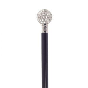 Formal Chrome Cage Hardwood Cane