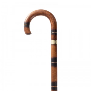Stained Beech Crook Handle Walking Stick
