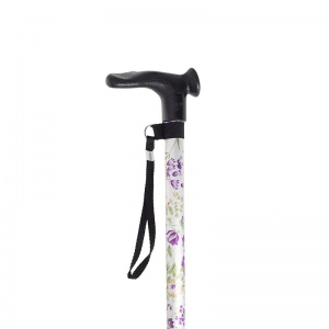 Woodland Flower Height Adjustable Walking Stick with Anatomic Handle