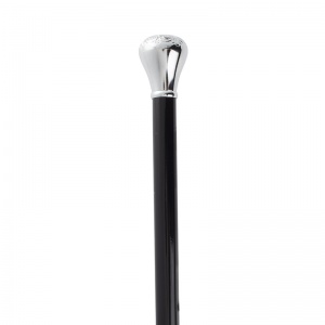 Decorative Chrome Knob Handle Black Beech Walking Stick