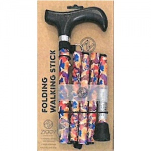 Ziggy Butterfly Height-Adjustable Folding Walking Stick with Derby Handle