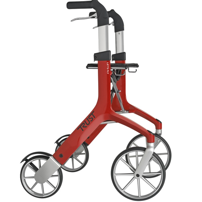 Trust Care Let's Fly Lightweight Folding Seat Rollator (Red)