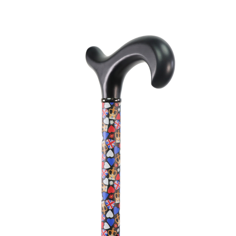 Union Jack 'Crowning Glory' Adjustable Derby Walking Cane