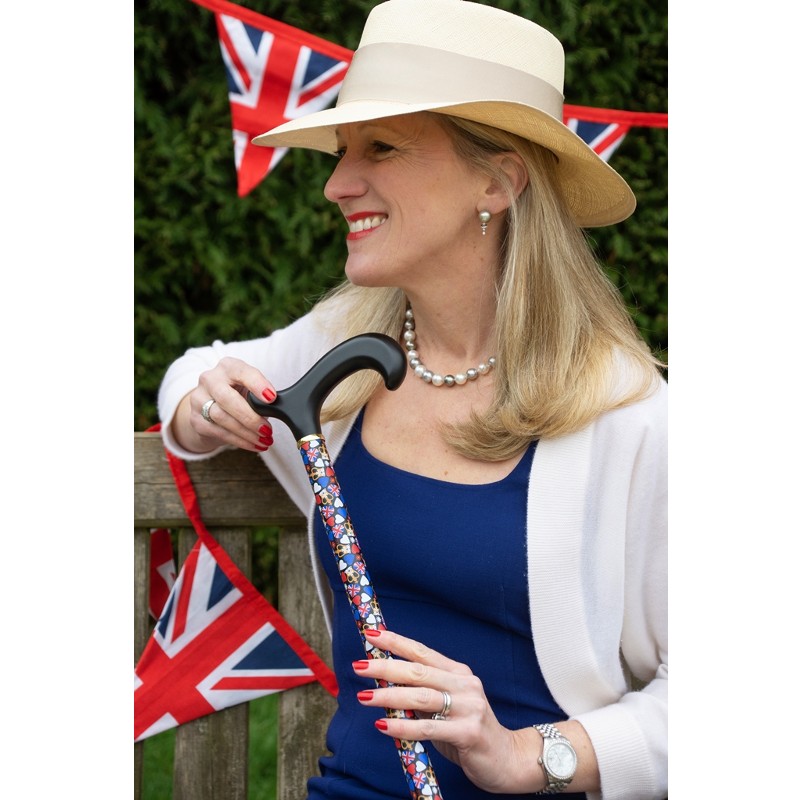 Union Jack 'Crowning Glory' Adjustable Derby Walking Cane