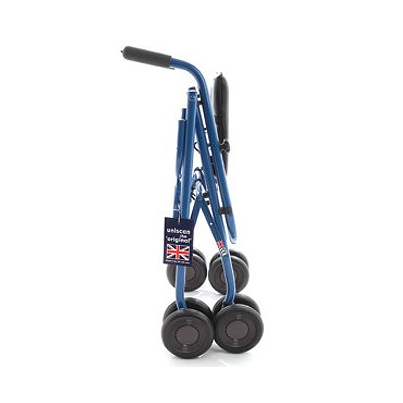 Uniscan Cadet Lightweight 4-Wheel Walker with Lever Brake (Blue)