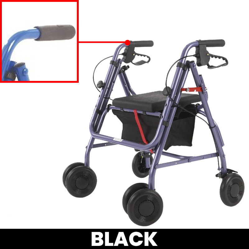 Uniscan Freeway 4-Wheel Walker with Pressure Brake (Black)