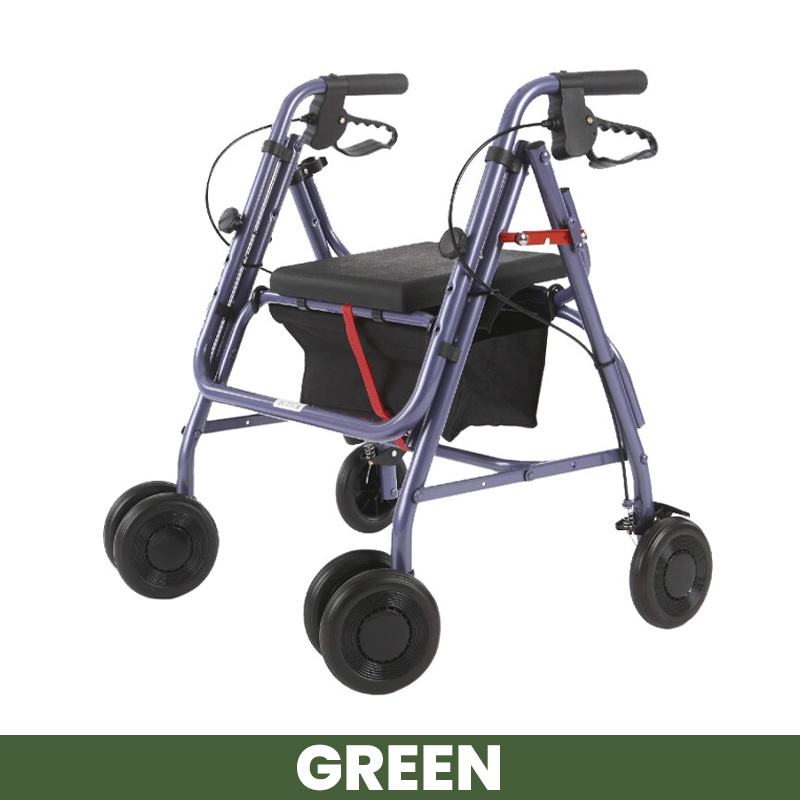 Uniscan Freeway 4-Wheel Walker with Lever Brake (Green)