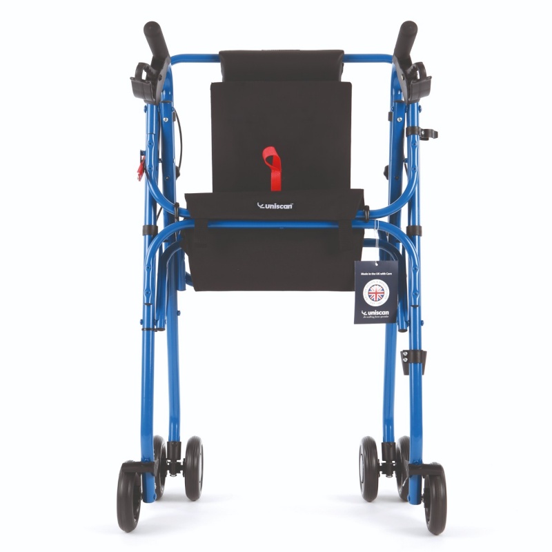 Uniscan Glider Plus Adjustable 4-Wheel Walker with Pressure Brake (Grey)