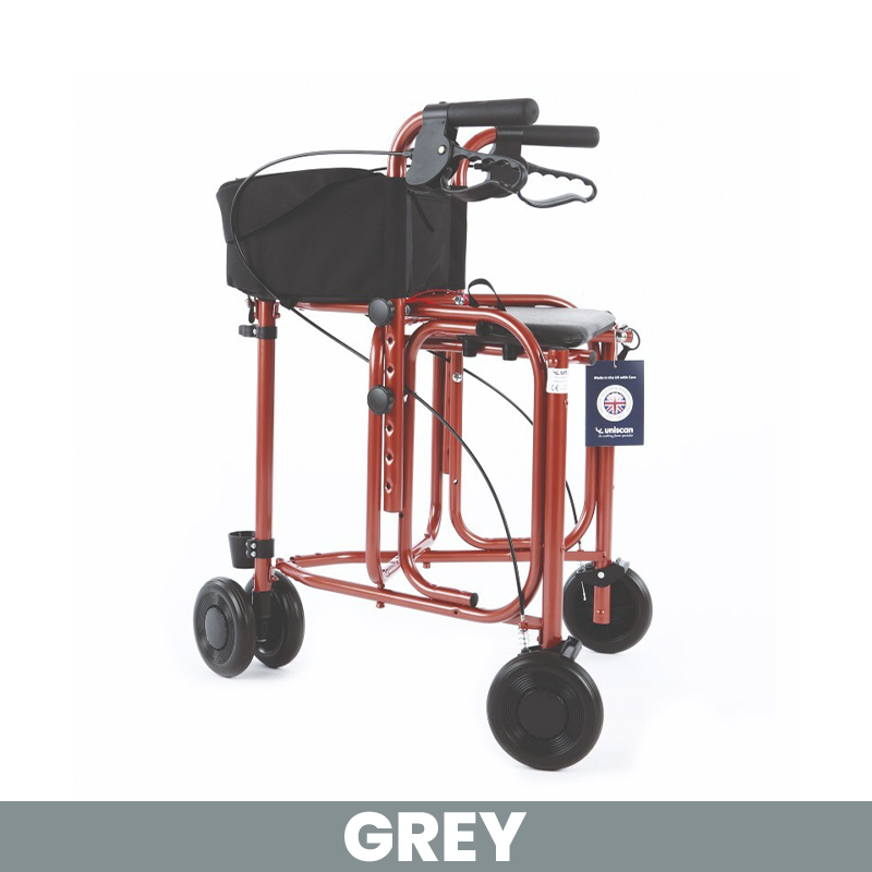 Uniscan Triumph 3-Wheel Walker with Lever Brake (Grey)