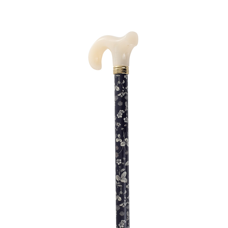 Navy and White Floral Extending Petite Walking Cane