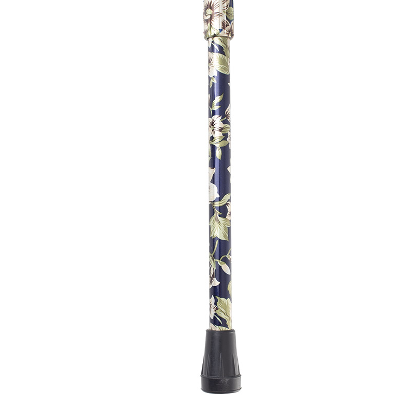 Derby Tea Party Extending Dark Blue Floral Cane