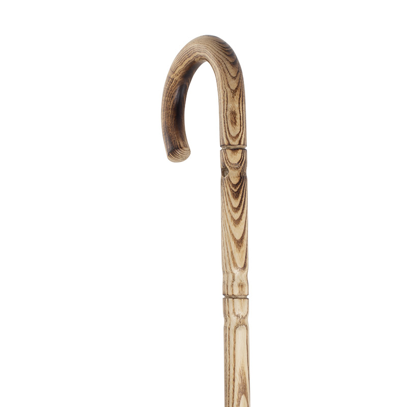 Bamboo Ringed Acacia Crook Handle Walking Stick