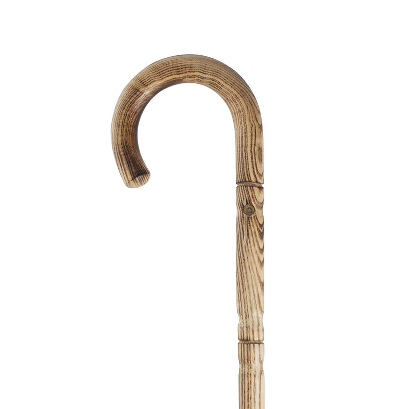 Bamboo Ringed Acacia Crook Handle Walking Stick