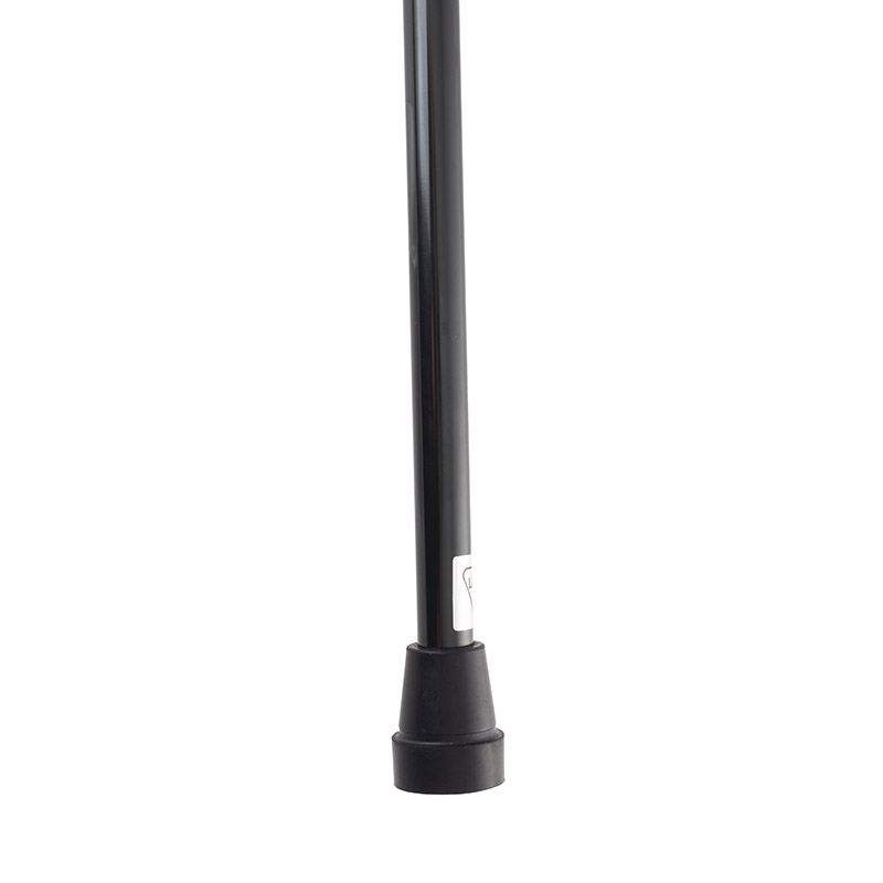 Height Adjustable Black Walking Stick with Crutch Handle