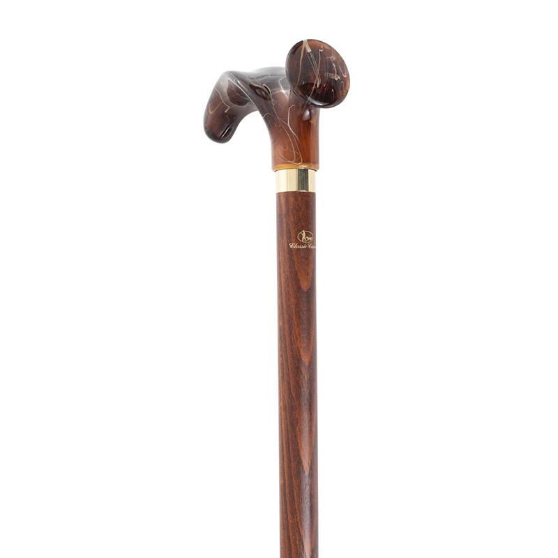 Left-Handed Amber Effect Relax-Grip Handle Orthopaedic Walking Cane