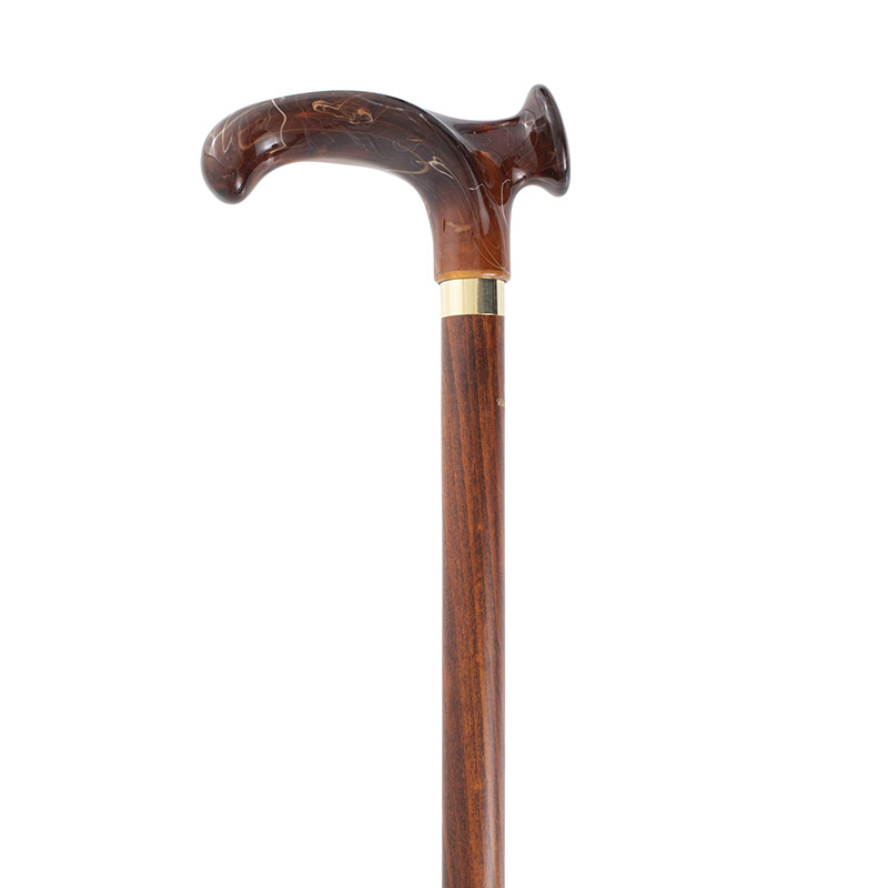 Left-Handed Amber Effect Relax-Grip Handle Orthopaedic Walking Cane