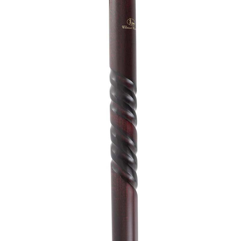 Gents' Beech Derby Burgundy Walking Stick with Spiral