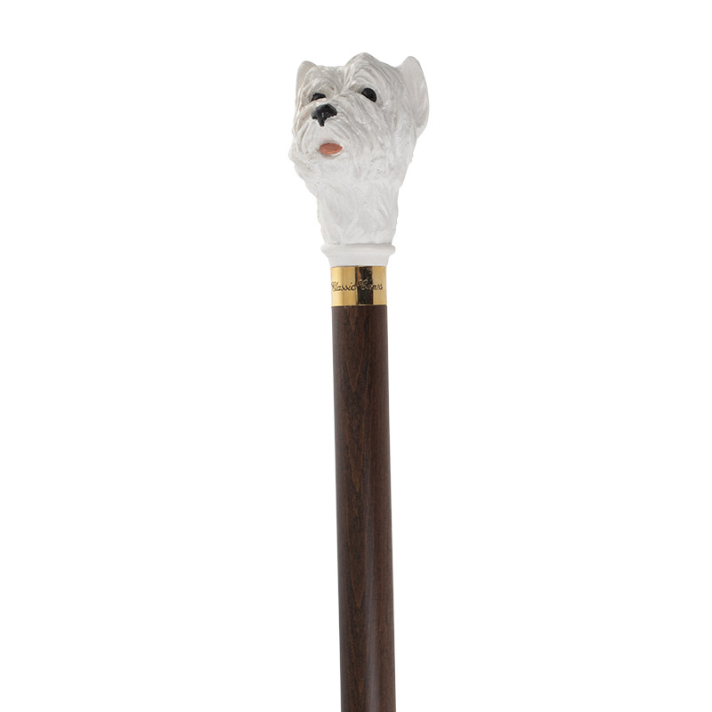 Hand Painted West Highland Terrier Hardwood Cane