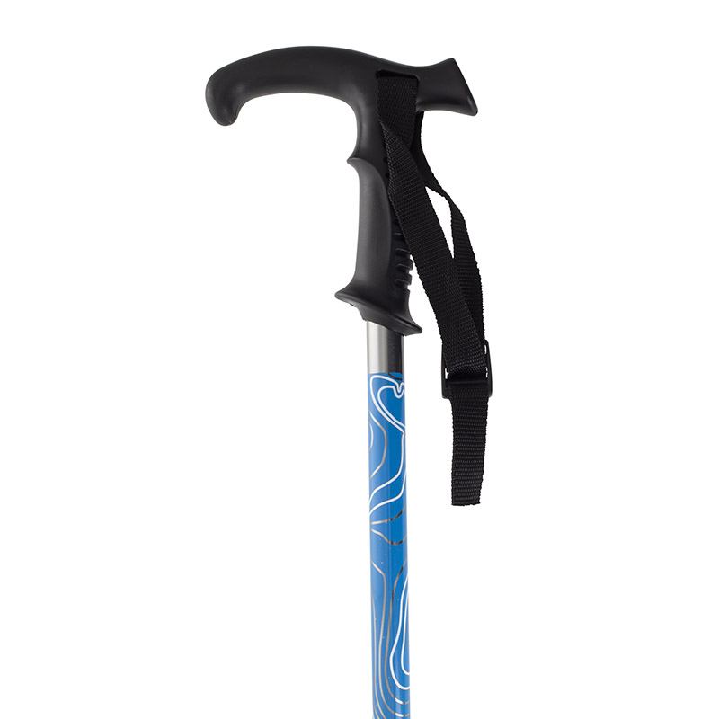 Blue Contours Hiker and Walking Stick Hiking Pole