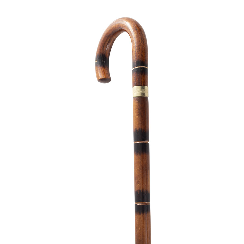 Stained Beech Crook Handle Walking Stick