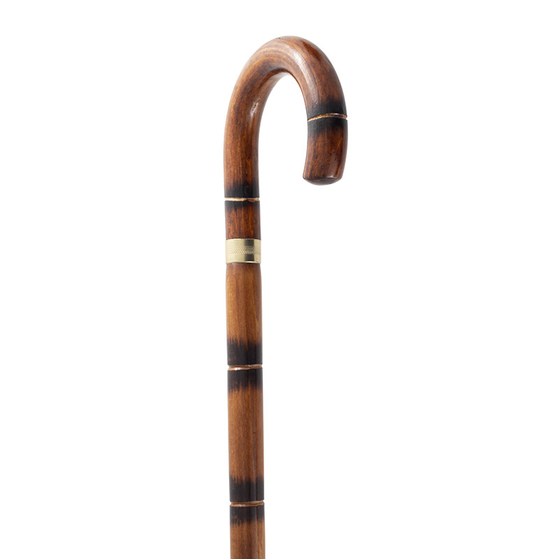 Stained Beech Crook Handle Walking Stick