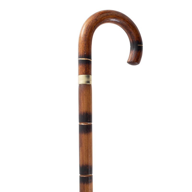 Stained Beech Crook Handle Walking Stick