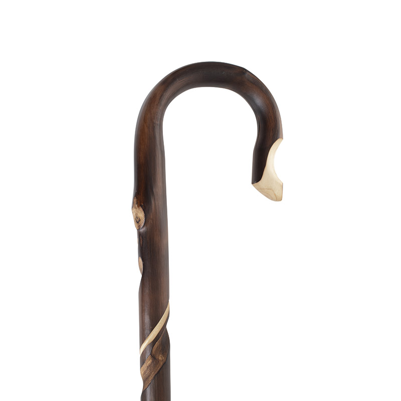 Chestnut Scorched Shepherd's Crook with Double Spiral