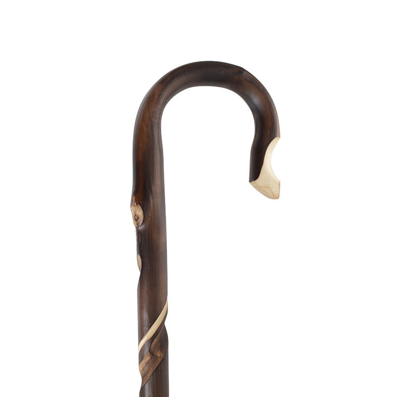 Chestnut Scorched Shepherd's Crook with Double Spiral