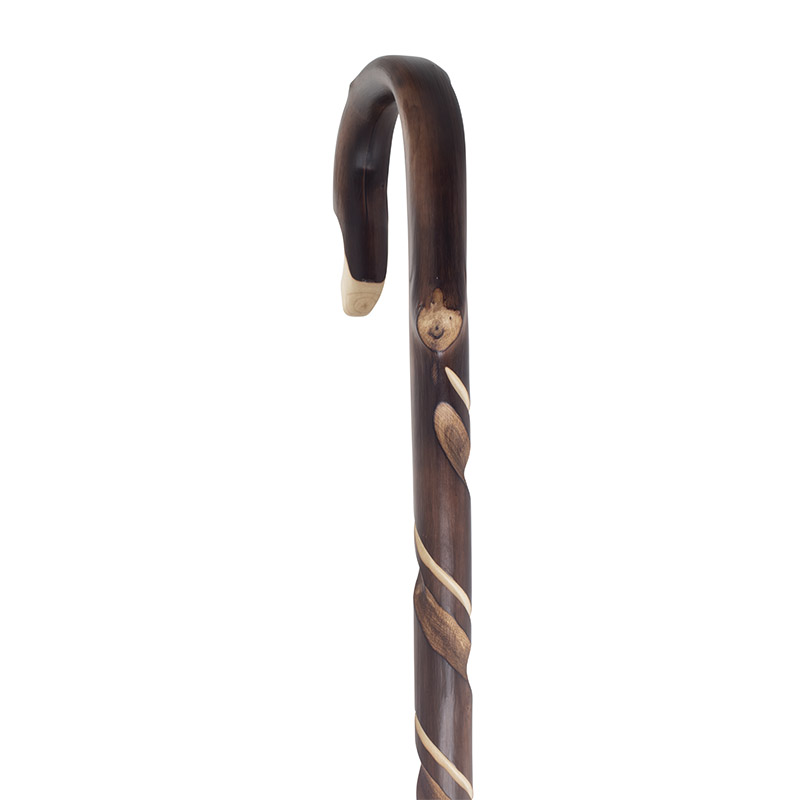 Chestnut Scorched Shepherd's Crook with Double Spiral